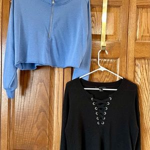 Sweater and crop sweatshirt